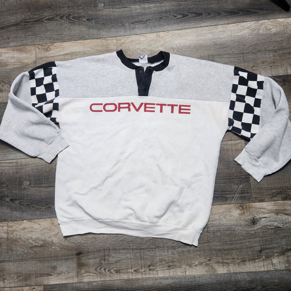 Graphic Sportswear Corvette Sweatshirt Mens XL Good Racing USA Vintage 80s/90s